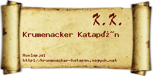 Krumenacker Katapán névjegykártya